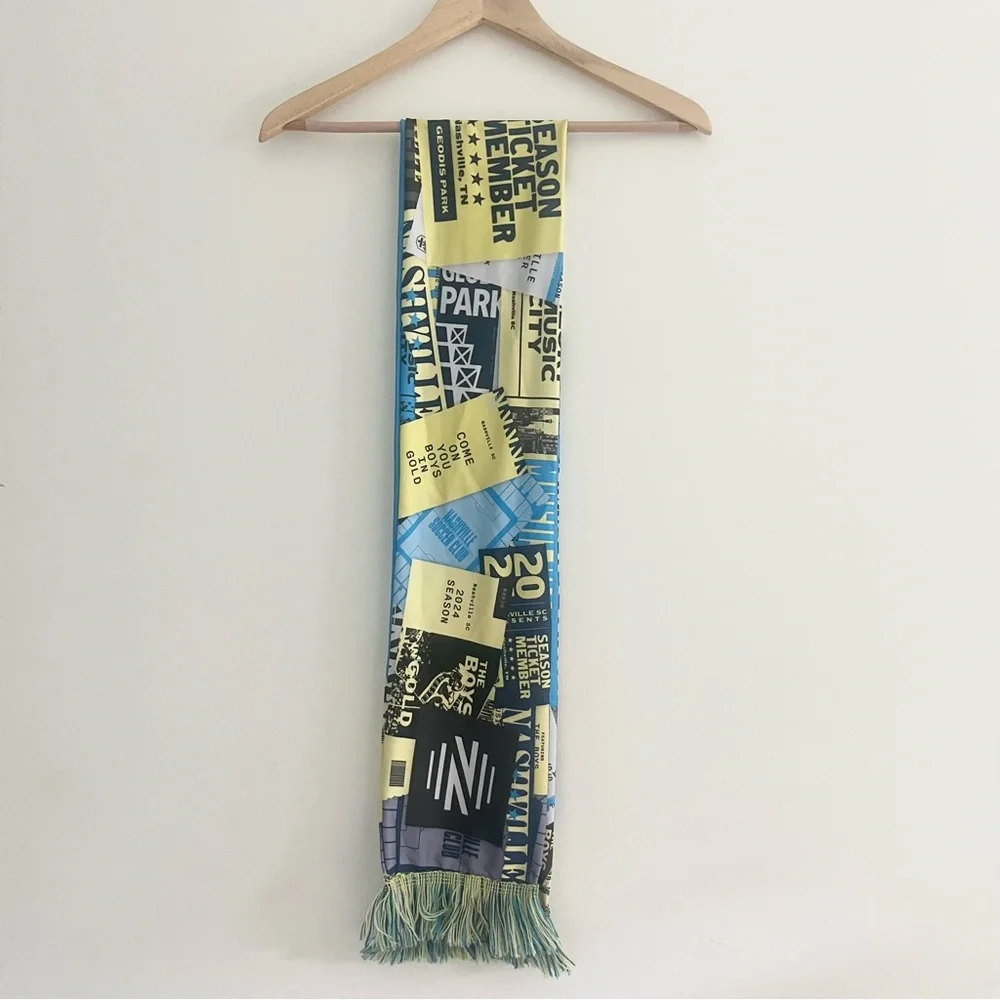 Nashville SC 2024 Season Ticket Holder Scarf Blue Yellow Soccer Club Futbol Gear